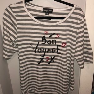 “Bon voyage” striped tee